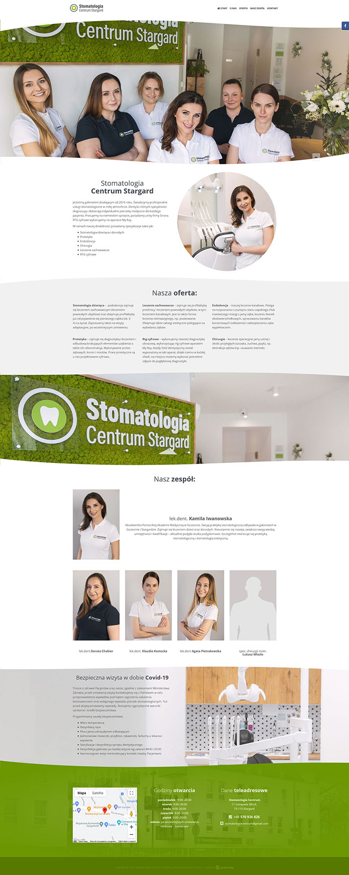 Realizacja strony internteowej dla Gabinetu stomatologicznego Stomatologia Centrum
